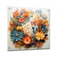 Couronne florale beige et orange III - Art mural acrylique couronne moderne-463292786