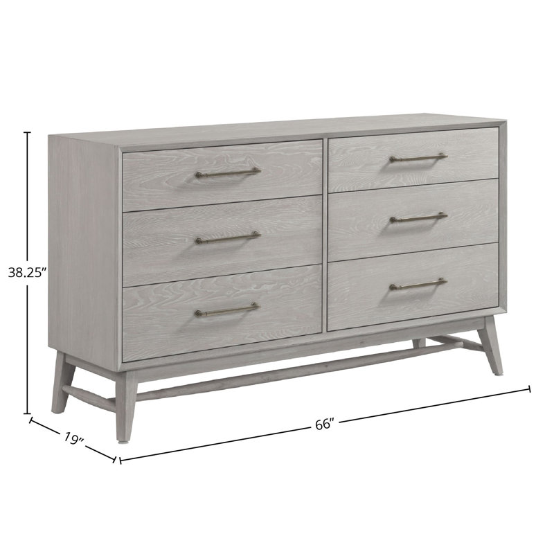 Commode double 6 tiroirs Catriona, Blanc