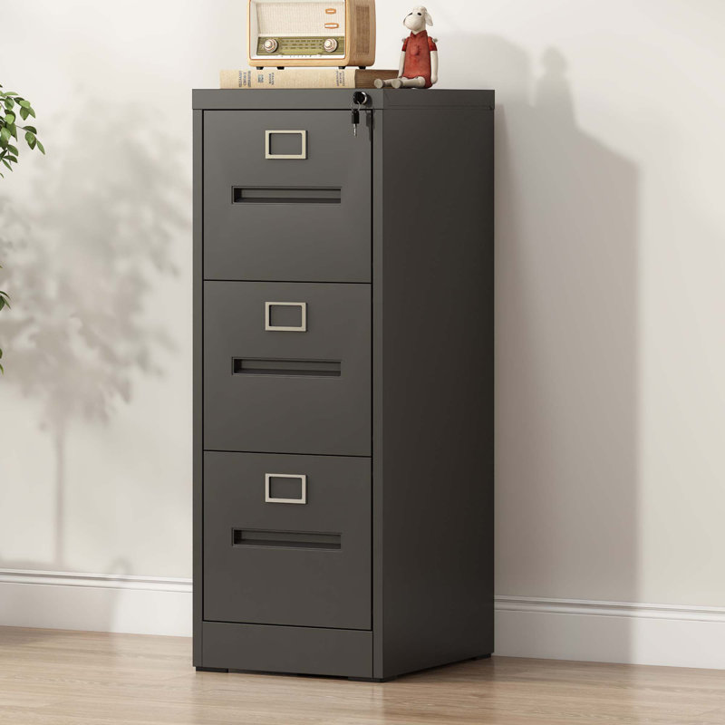 3 Drawer Metal Vertical Filing Cabinet with Lock for Home Office, Secure Storage for A4/Letter/Legal Files, Assembly Required