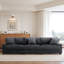 3 - Piece Upholstered Grey Faux Rabbit Fur Flannel Modular Sectional Sofa with Armrests & Throw Pillows-17369589