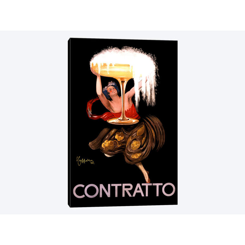 Contratto Champagne Vintage Advertisement by Leonetto Cappiello - Print on Canvas, Wrapped Canvas