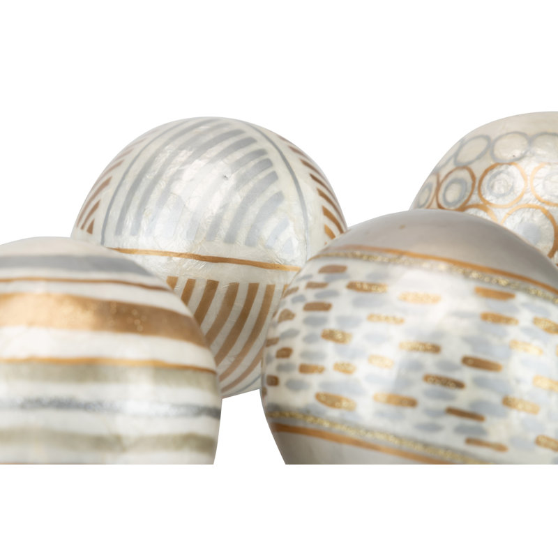 Capiz Ball  4 Piece Sculpture Set