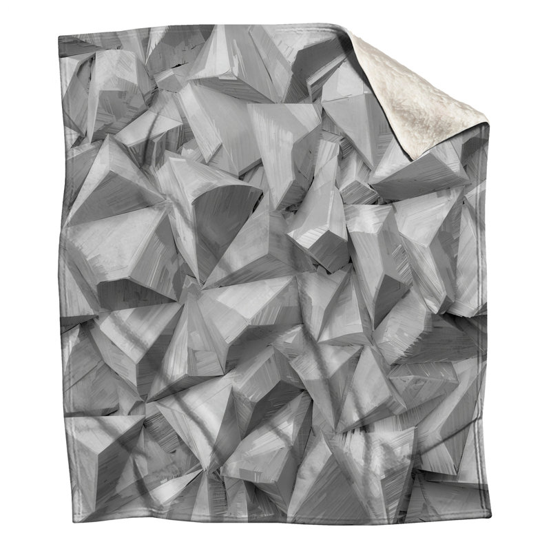 Faceted Geometric Texture Blankets, 50in W x 60in H