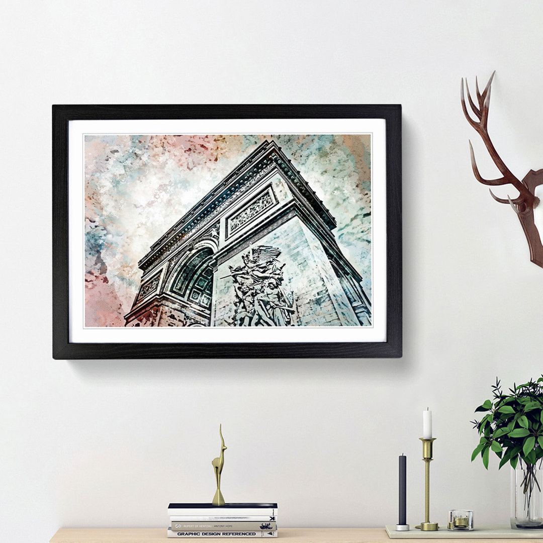 Arc de Triomphe in Paris France in Abstract - Picture Frame Painting Print