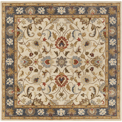 Tapis oriental en laine brun clair touffeté à la main BuckHill