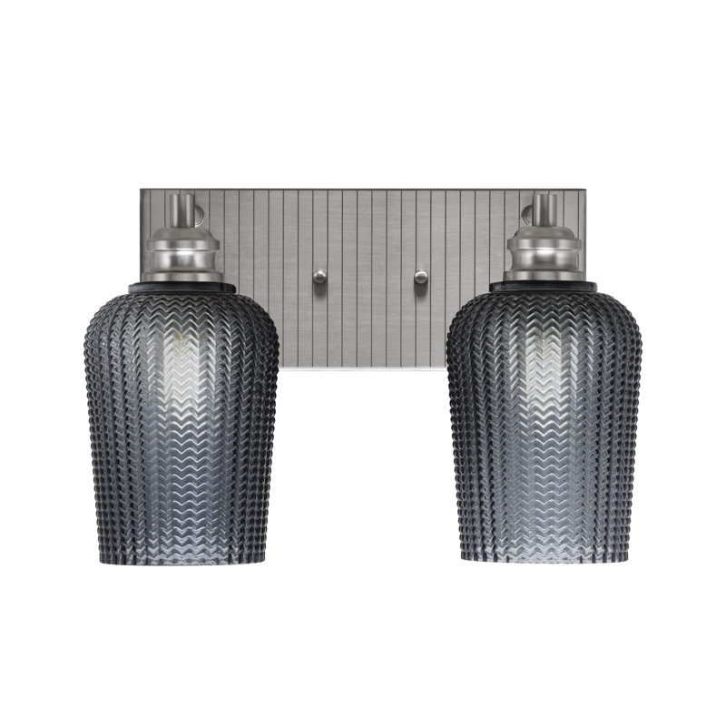 Éclairage pour meuble-lavabo à 2 lumières Avanley, Nickel brossé, Noir
