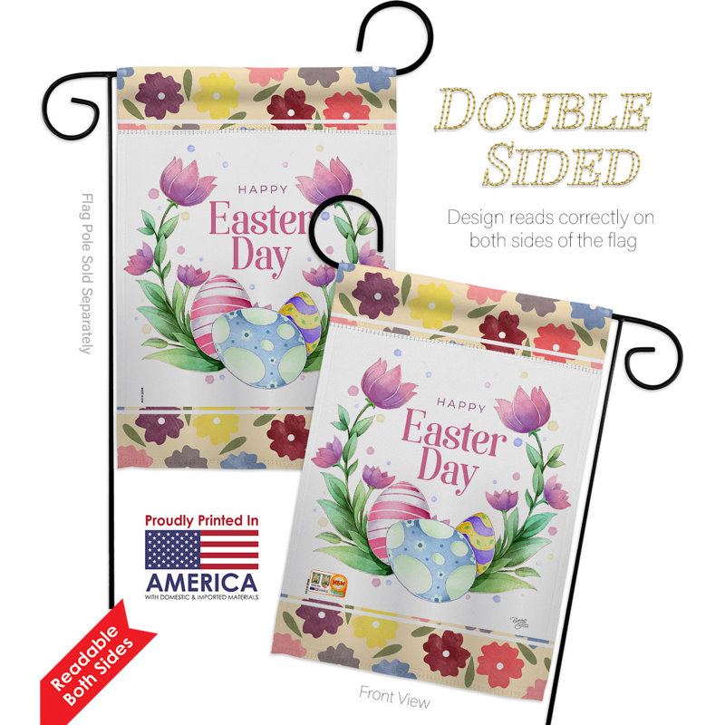 Double Sided 18.5'' H x 13'' W Polyester Easter Garden Flag