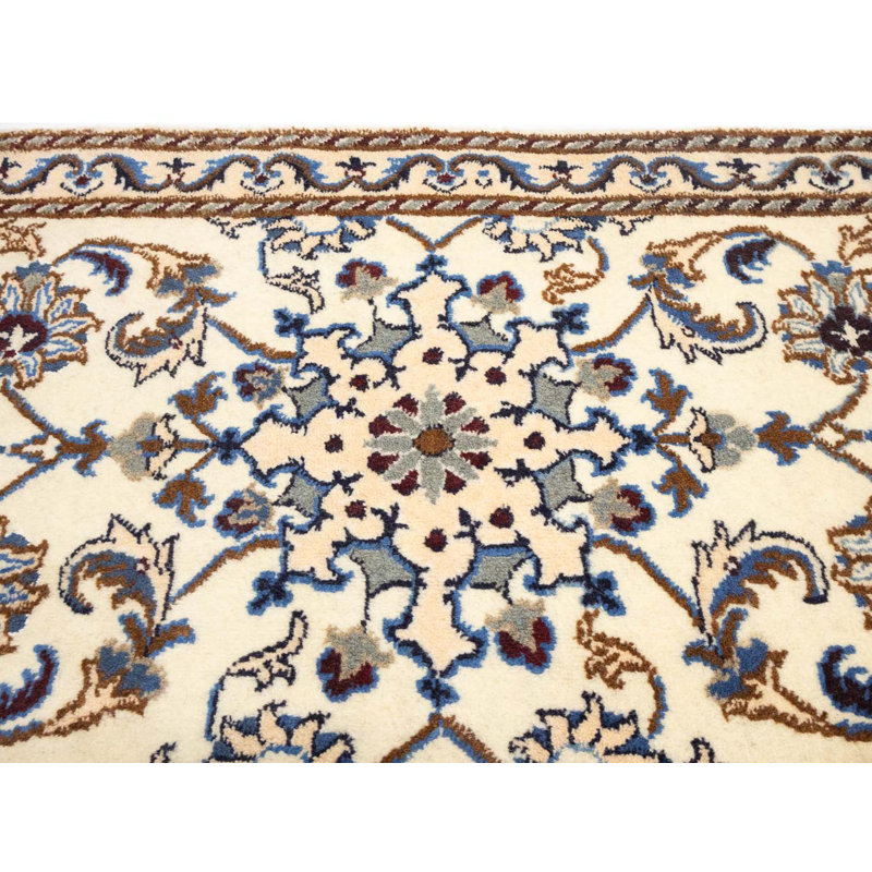 Tapis oriental rétro crème classique 2 x 3 Nain Tabas