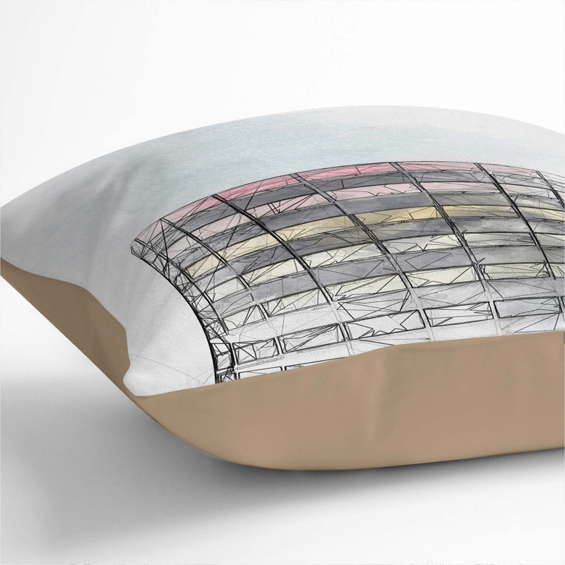 Square Throw Cushion, 40cm H x 40cm W x 15cm D, Stone