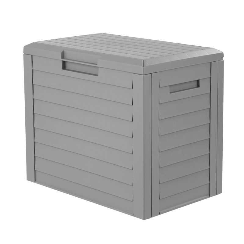 35 gallons Coffre de terrasse en plastique et plastique, gris