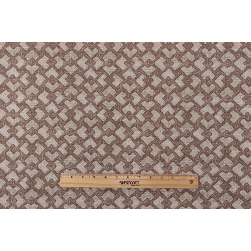 Housse de coussin d'extérieur à motif géométrique brun caramel, Carré 21 po