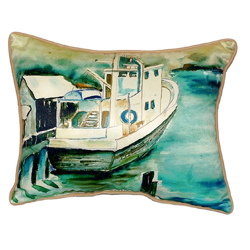Oyster Outdoor Reversible Throw Pillow, Rectangle 11"H x 14"W