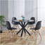 Table de salle à manger de style Mid-Century de 42,1 po pour 4 à 6 personnes avec plateau rond en MDF, table de salle à manger à piédestal, table basse de loisir, pieds croisés