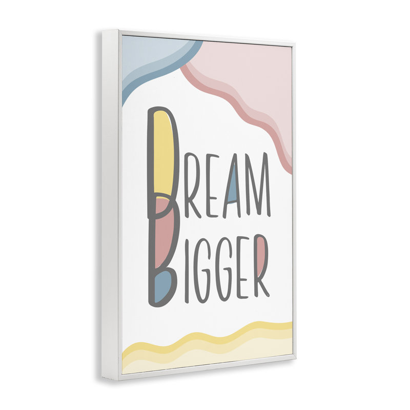 «Dream Bigger Pastel Shapes», art de la giclée encadrée par Martina Pavlova, Estampe numérique encadrée blanc bord de mer