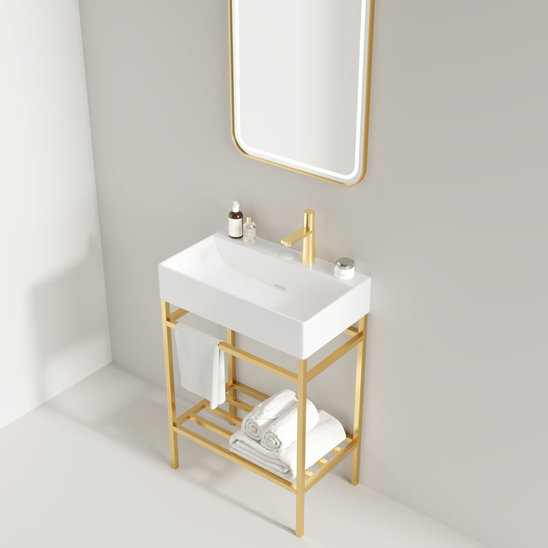 Meuble-lavabo 24 po, Or / mauve