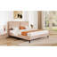 Grand lit de couleur chameau avec un tissu doux, trois et une conception simple pour la chambre à coucher - Décoration de style de soutien-1615175266-1615175269