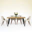 Ensemble de salle à manger moderne Negin 5 pièces 63 po avec table à bords naturels aspect bois et chaises rembourrées-98173525-98181871-135100326