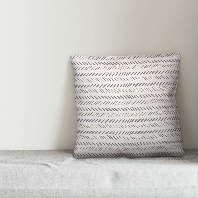Chevron Throw Pillow, 18" x 18", White/Gray Geometric 1