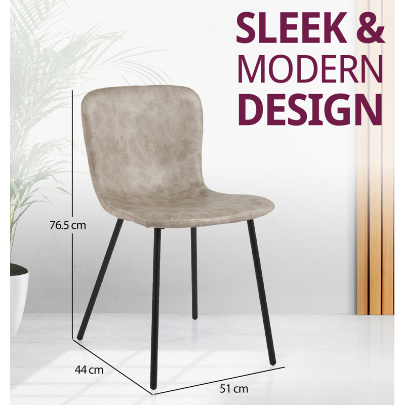 Mose Upholstered Dining Chair Set, Black, 4