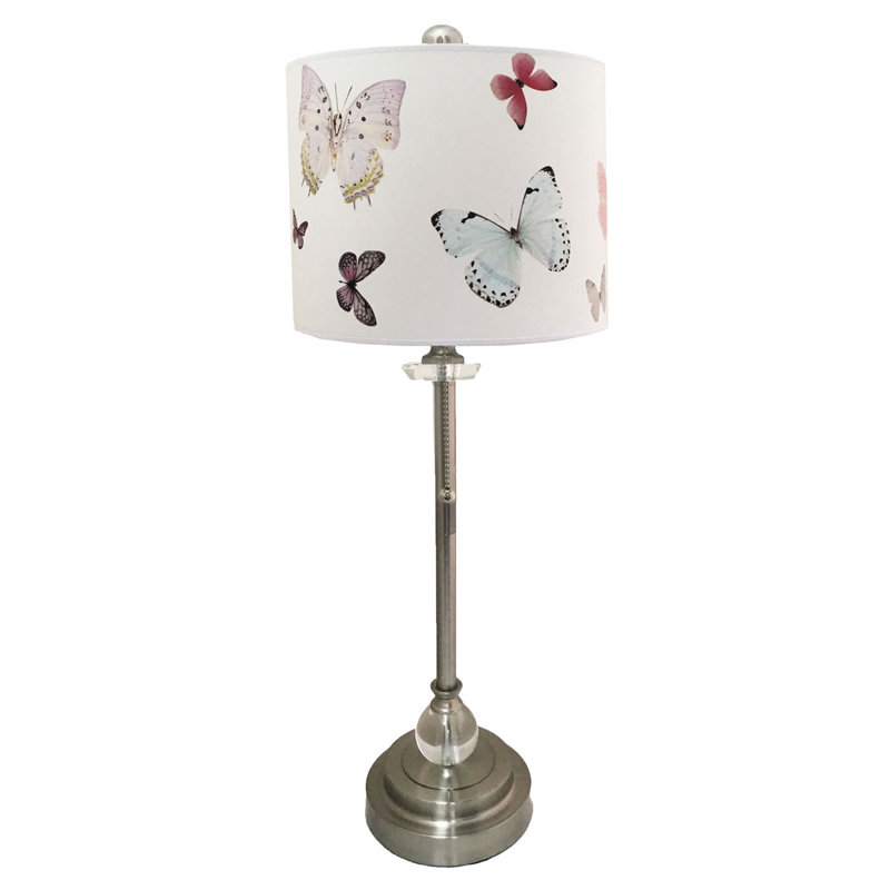 Lampe en cristal 28 po, Nickel