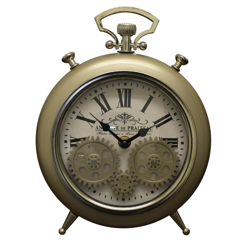 Horloge de table, H 10 pi x l 3 pi x P 7,25 pi, Champagne