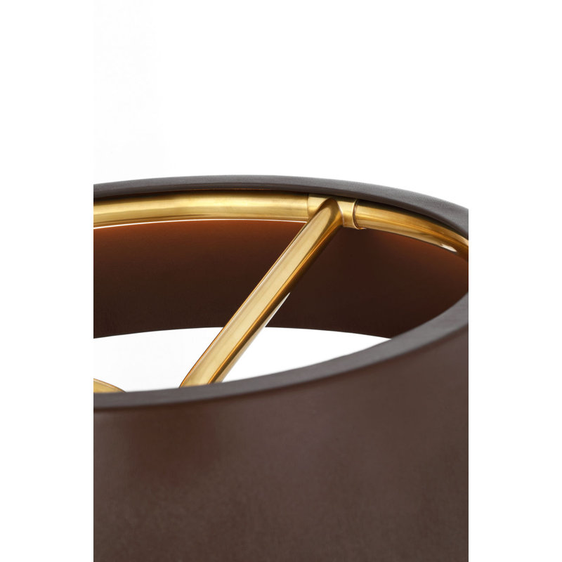 Hudson St. 20" Table Lamp, Natural Brass/Carob Leather