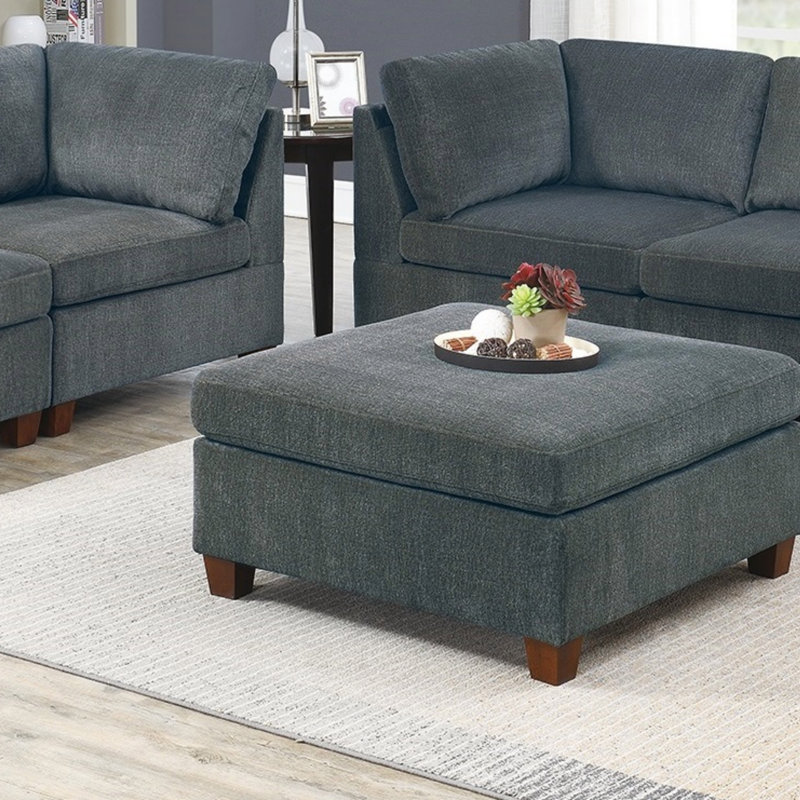 Ensemble de canapé modulaire en chenille gris 7 pièces