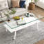 Table basse rectangulaire avec support pratique en verre et pieds en métal pour une base de vie trempée