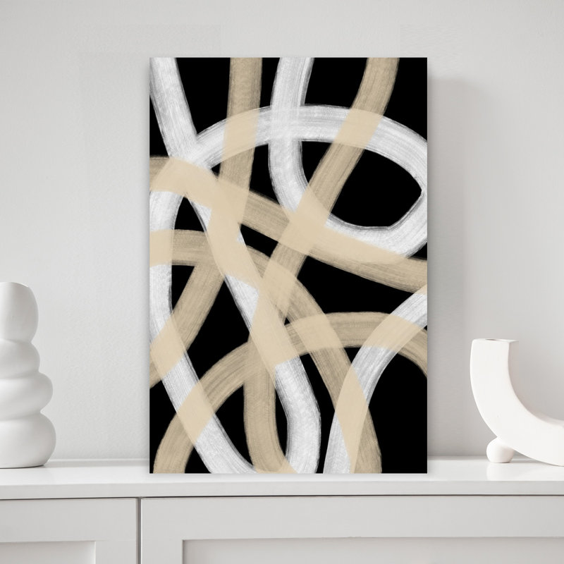 Endless Entwine Abstract Contemporary Geometric Architecture Wall Art Print 1 Piece Wrapped Canvas Wall Art