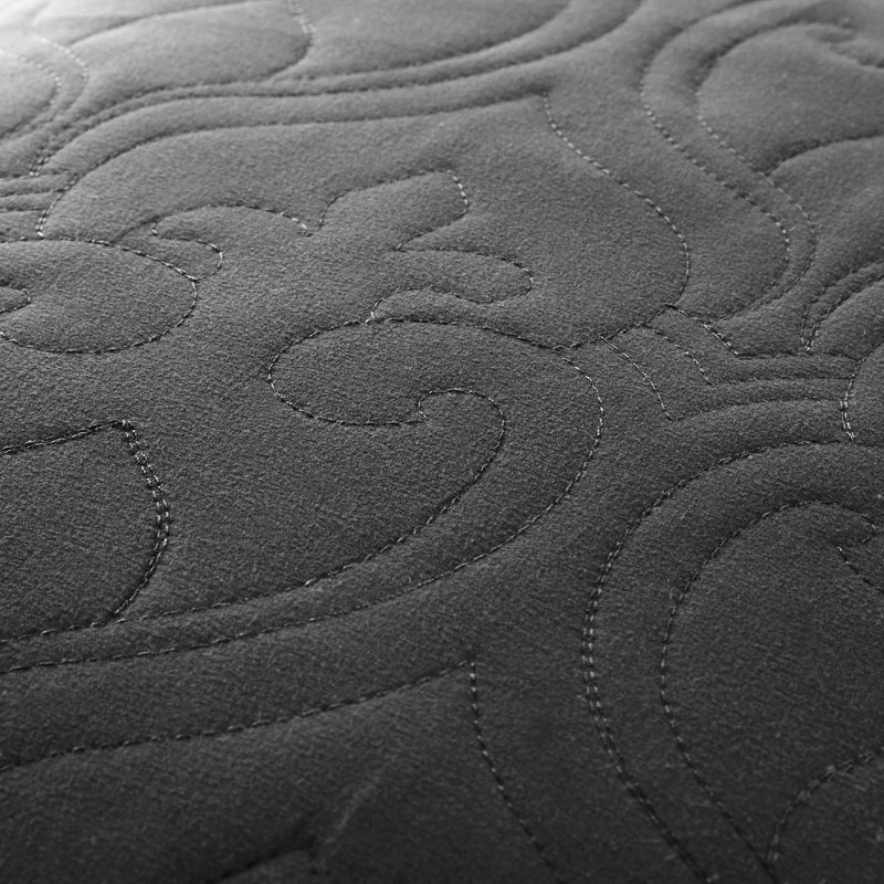 All Season Lightweight Soft Damask Quilt Set by Simply Soft, Gray, King/Cal. King Coverlet + 2 King/Cal. King Shams