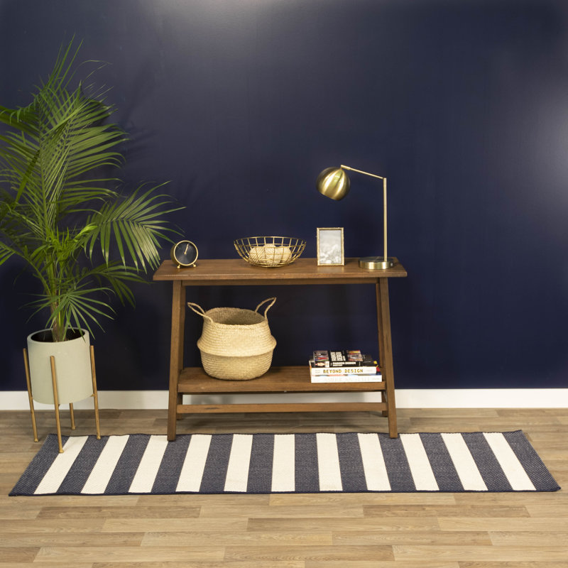 Tapis intérieur / extérieur bleu marine Mcrae, Rectangle 8 pi x 10 pi