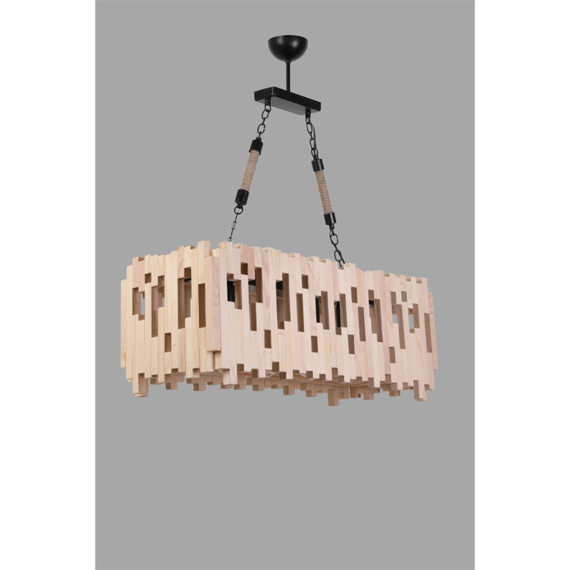 Lustre rectangulaire à 4 lumières Collier, Naturel