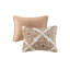 Courtepointe 6 pièces avec coussins décoratifs - imprimé de petites feuilles, coussins décoratifs réversibles 100% microfibre, tissu doux-120264916-120264918