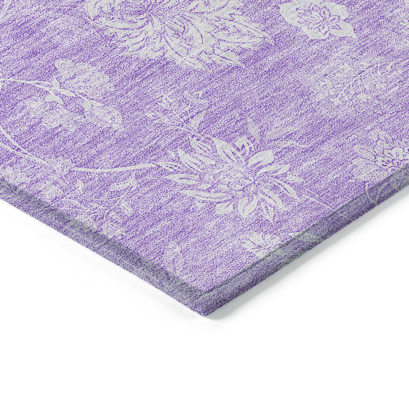 Tapis extérieur lavable et lilas 3 pi x 5 pi lavande et lilas