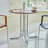 Walnut Silver Round Birch Iron Dining table