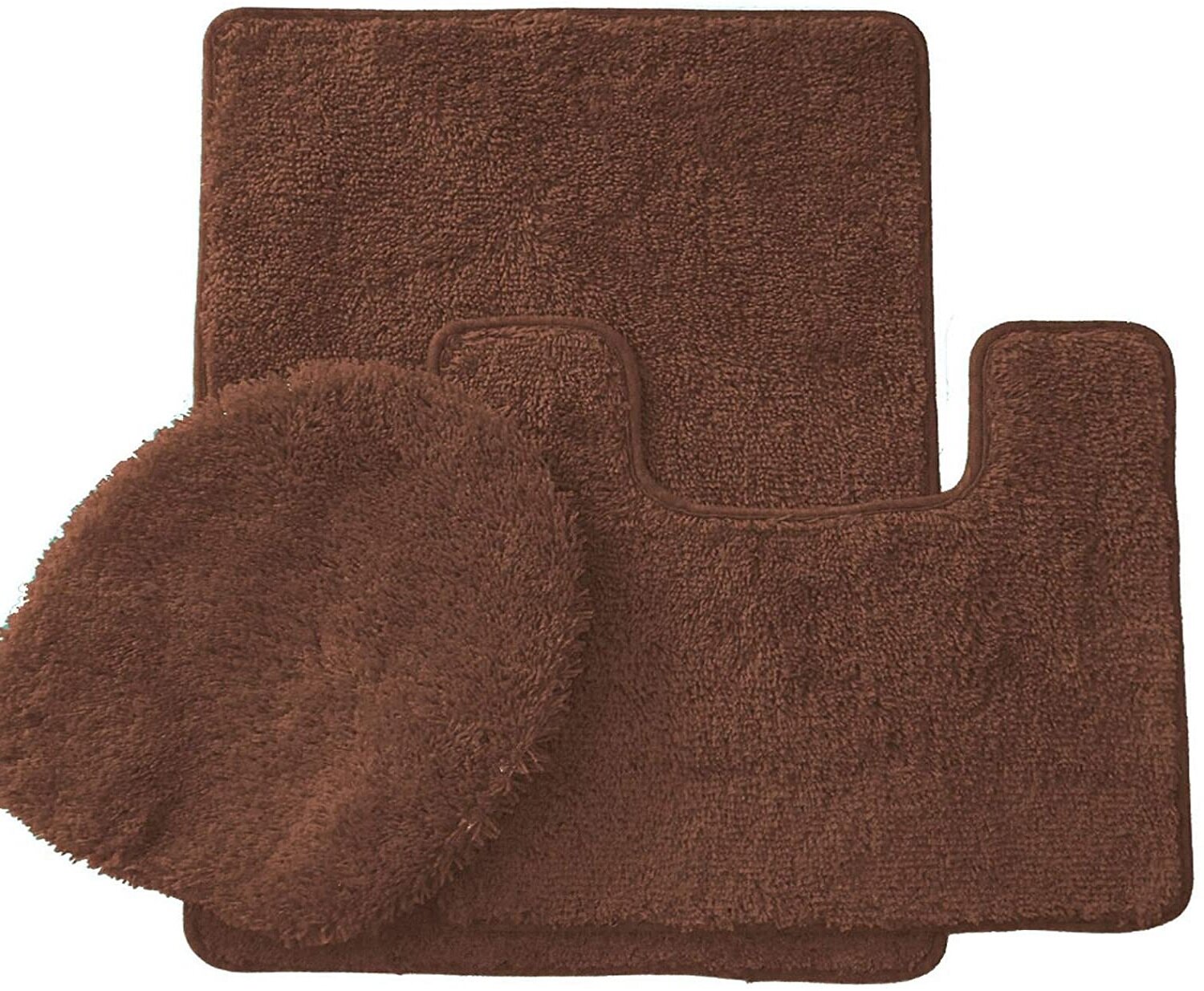 Waterford Collection 4 Piece Set with Lid Cover Bath Rug Eider & Ivory Color: Chocolate