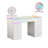 51" White Glass Top Vanity Desk with 13 Drawers, RGB Lights & Charging Ports-434093892