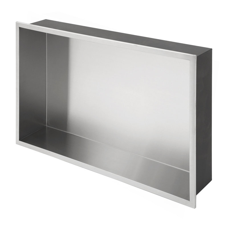 21" X 13" Stainless Steel Shower Niche, 3.94" H x 13" W x 21" D, Brushed Nickel