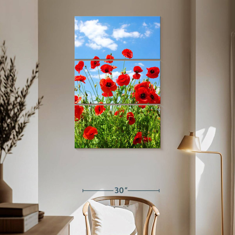 Coquelicots rouges Harnek, H 65 po x l 42 po