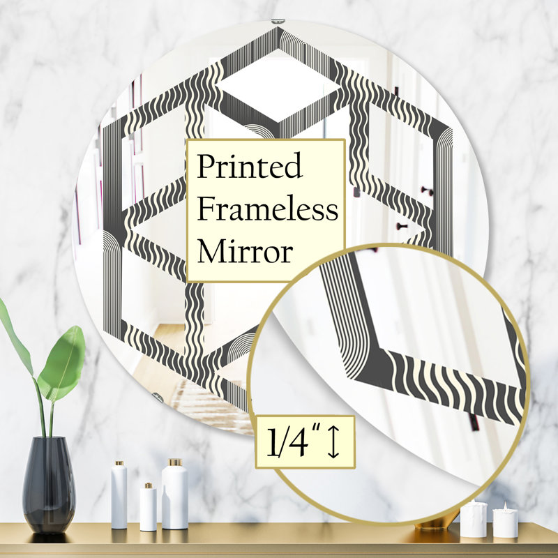 Miroir mural hexagonal star minimal design ii modern, 31,5 po x 31,5 po