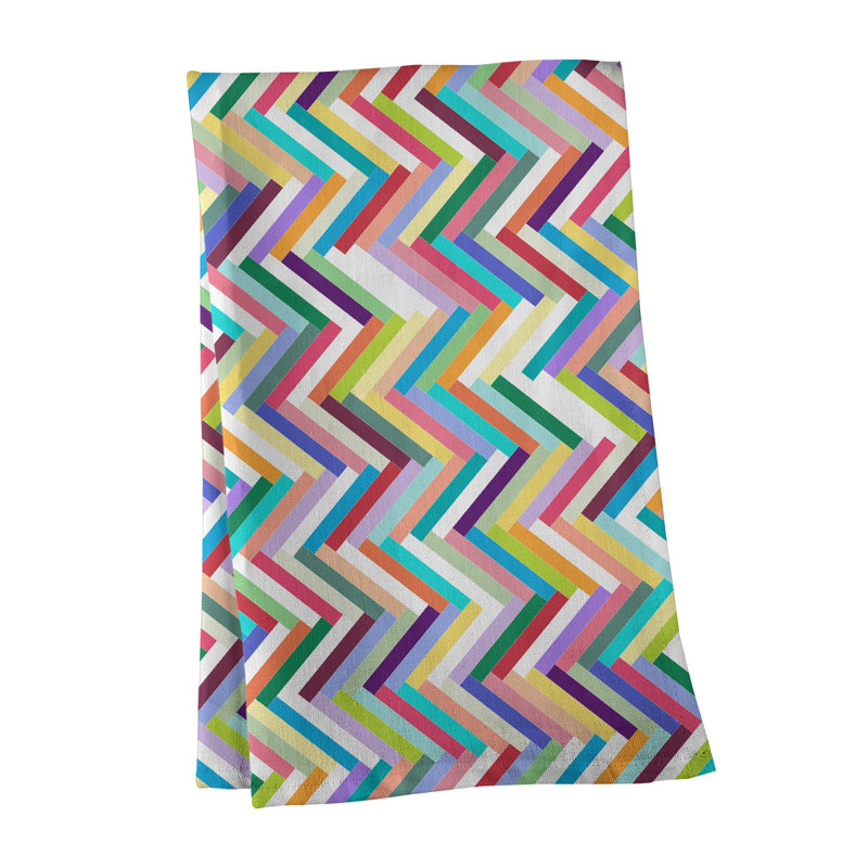 Torchon Herringbone, Blanc, Sergé de coton
