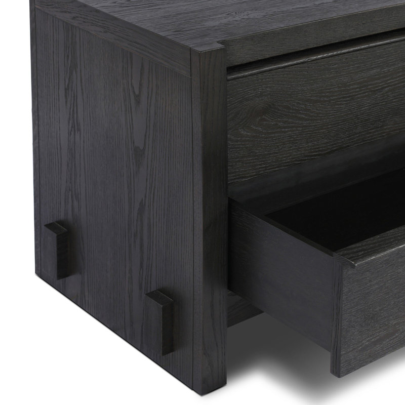 ARAMIS 2 - Drawer Nightstand, Smoked Black Resawn