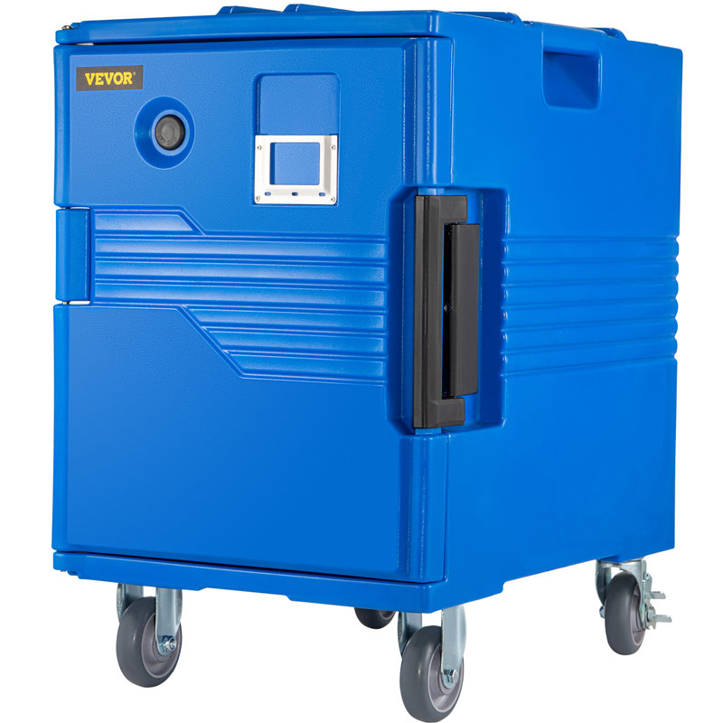 Blue 95 Qt Insulated Food Pan Carrier with Wheels