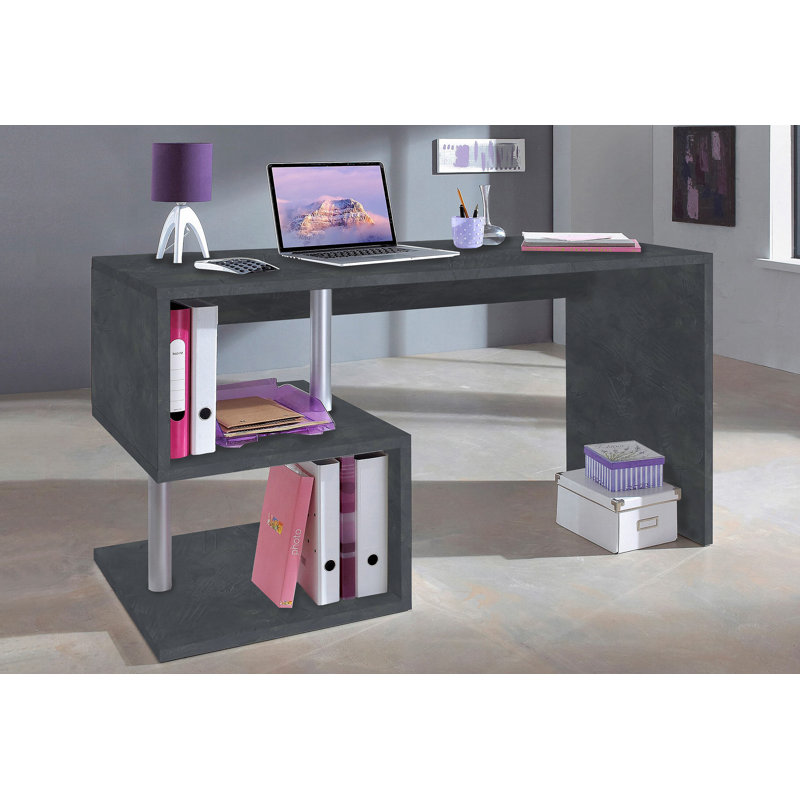 Hoehne Desk, Black, 77.5cm H x 140cm W x 60cm D