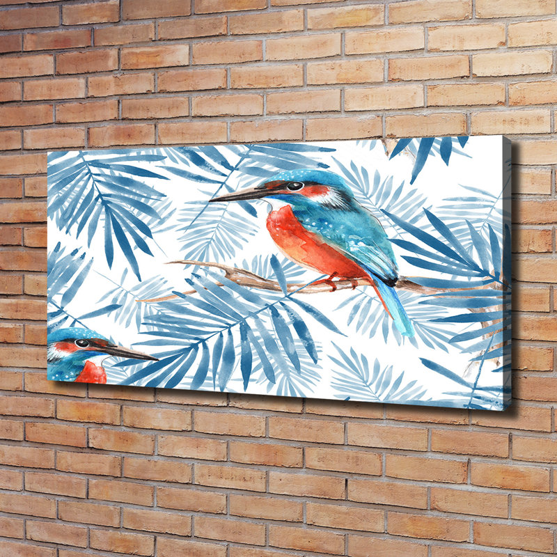 Plants And Bird - Wrapped Canvas Print