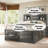 Gray Oak Finish Queen Bed W/Storage