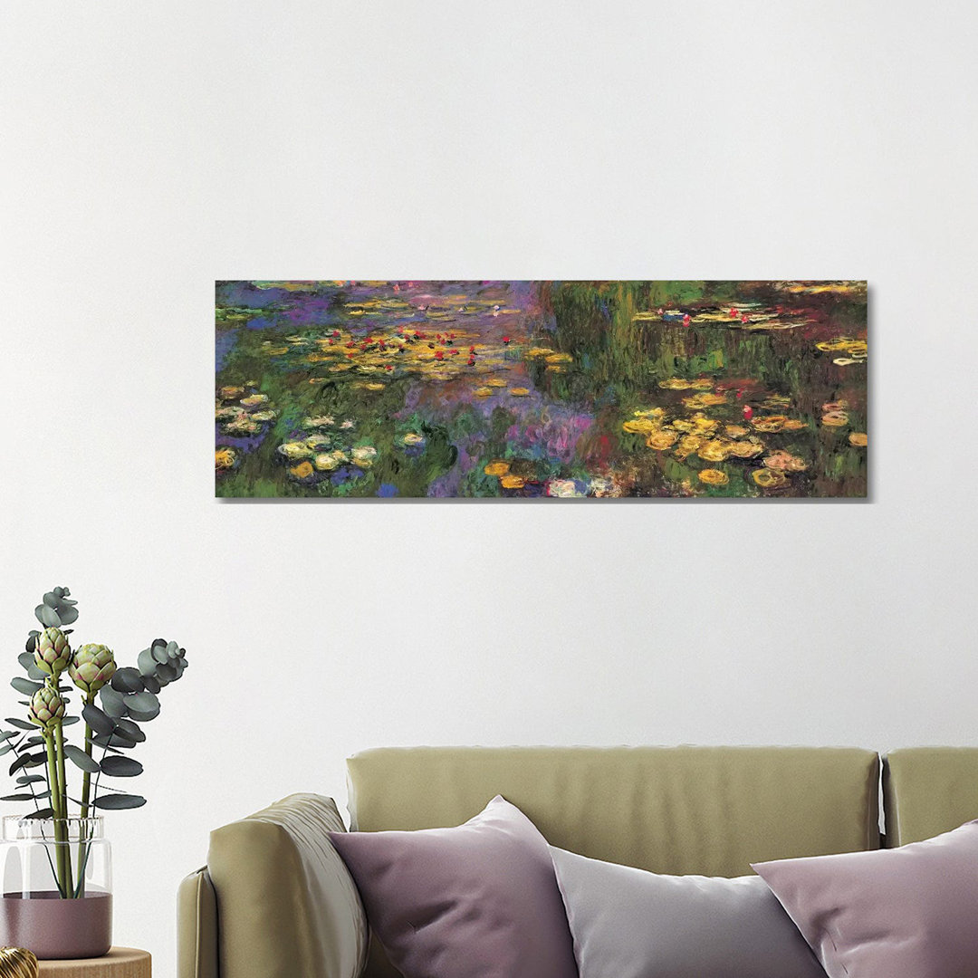 Water Lilies by Claude Monet - Wrapped Canvas Panoramic Painting