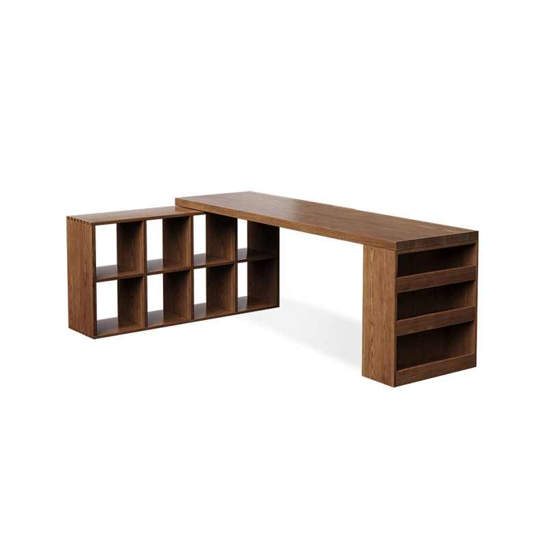Bureau rectangulaire en bois massif brun noisette, H 29,53 po x l 70,87 po x P 55,12 po