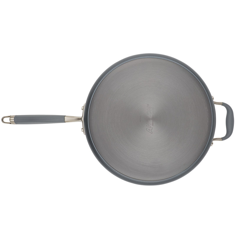 Anolon Advanced Home Hard Anodized Nonstick Sauté Pan with Helper Handle and Lid, 5 Quart, Moonstone