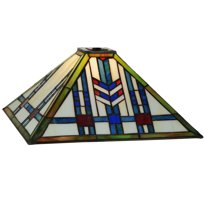 13" Square Prairie Wheat Shade, Green/Blue/Red/Beige